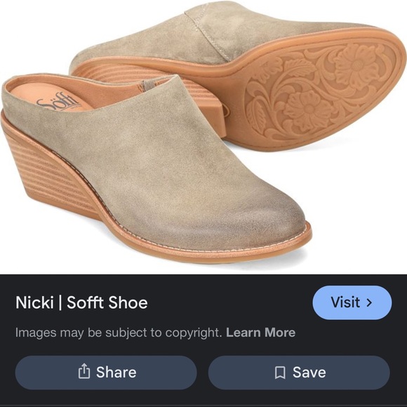 Sofft Nicki Leather Wedge Mules Size 9.5 - Picture 8 of 8